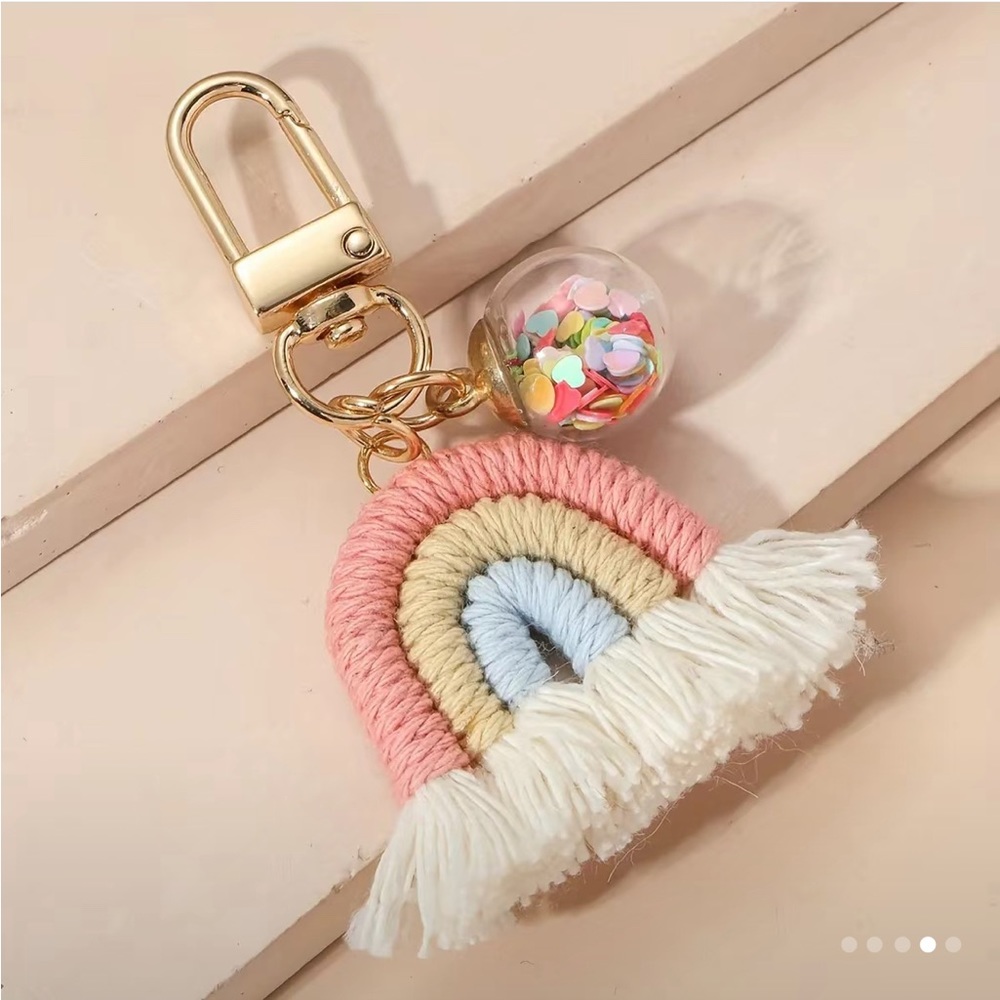 Bohemian Style Charm/Keychain Rainbow Braided - Picture 5 of 5